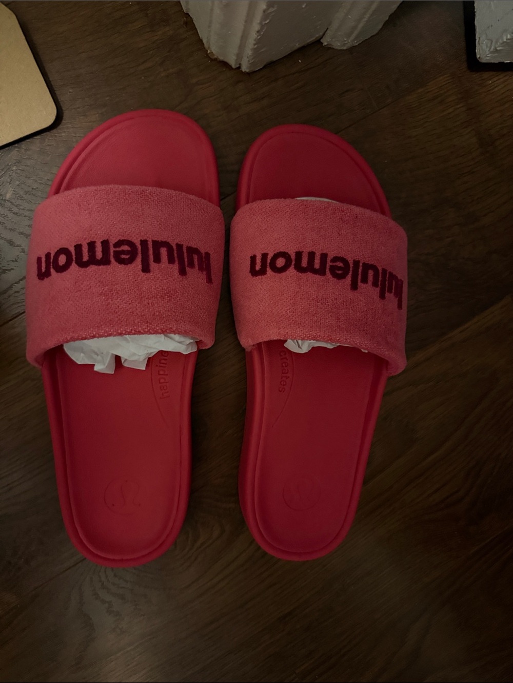 lululemon athletica Pink Terry Slide Sandals